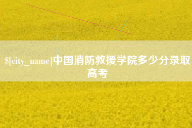 邵东中国消防救援学院多少分录取高考