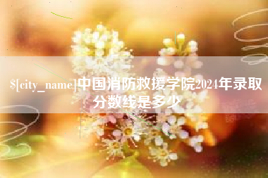 邵东中国消防救援学院2024年录取分数线是多少