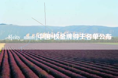 邵东中国9枚金牌得主名单公布