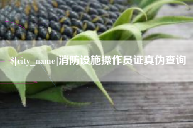 邵东消防设施操作员证真伪查询