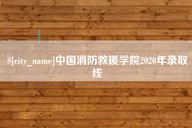 邵东中国消防救援学院2020年录取线