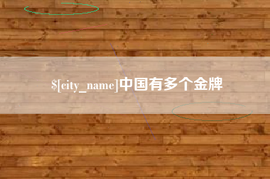 邵东中国有多个金牌