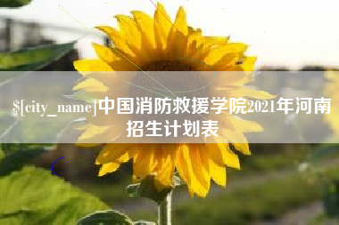 邵东中国消防救援学院2021年河南招生计划表