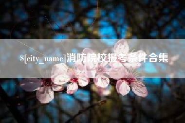 邵东消防院校报考条件合集